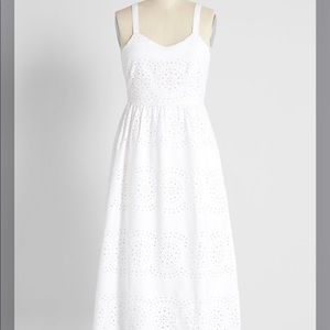 Eyelet White Midi Sundress